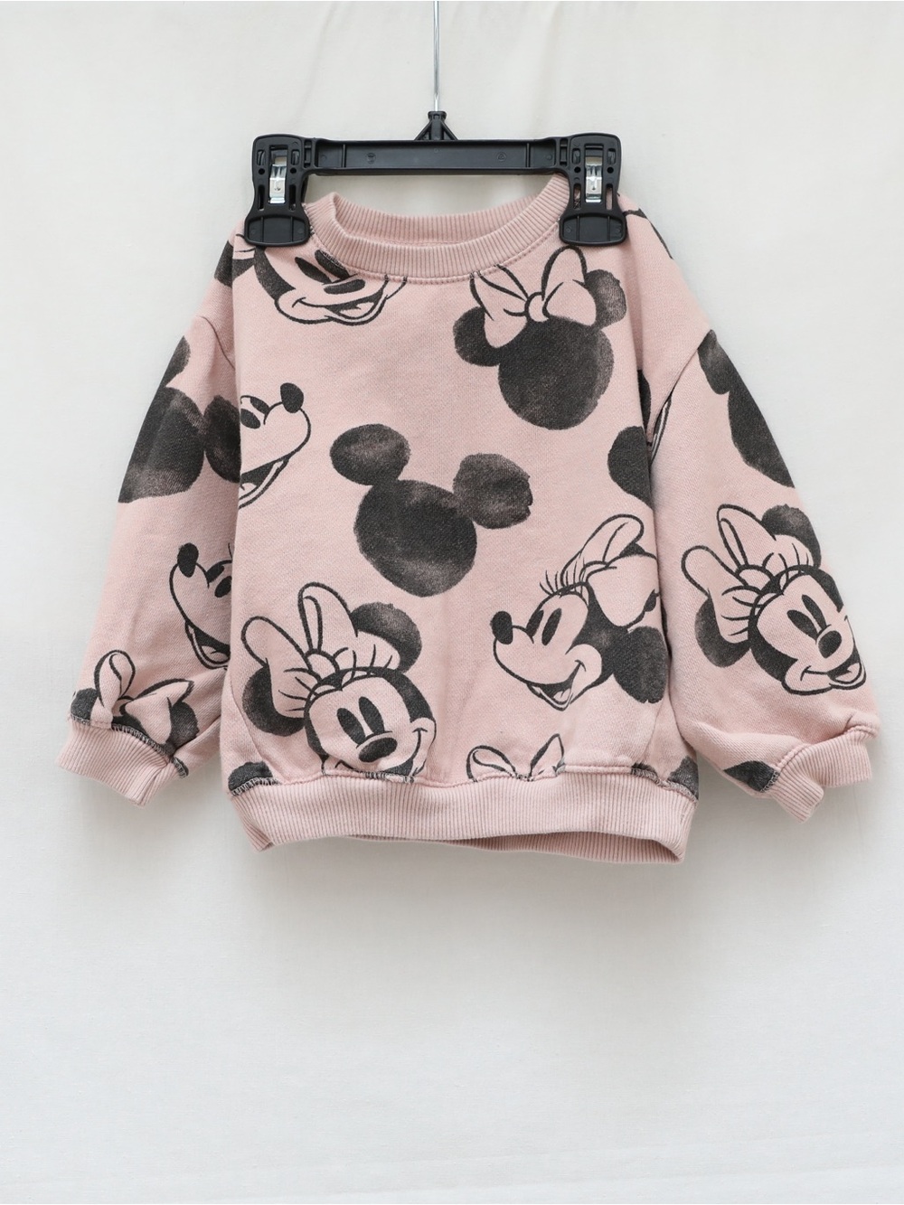 Zara x Disney Blush Minnie Graphic Crewneck Sweatshirt Pink Cotton 2-3 years